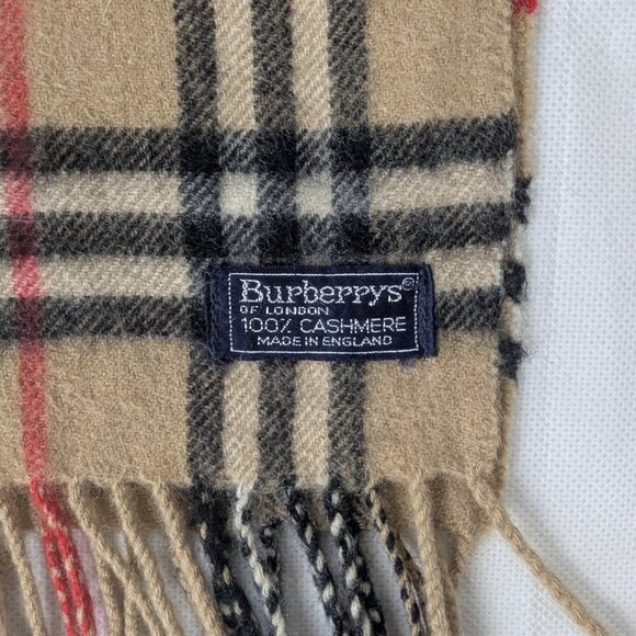 Burberry 100% Cashmere Check Scarf Beige | Unisex | Designer Luxury - Picture 2 of 7